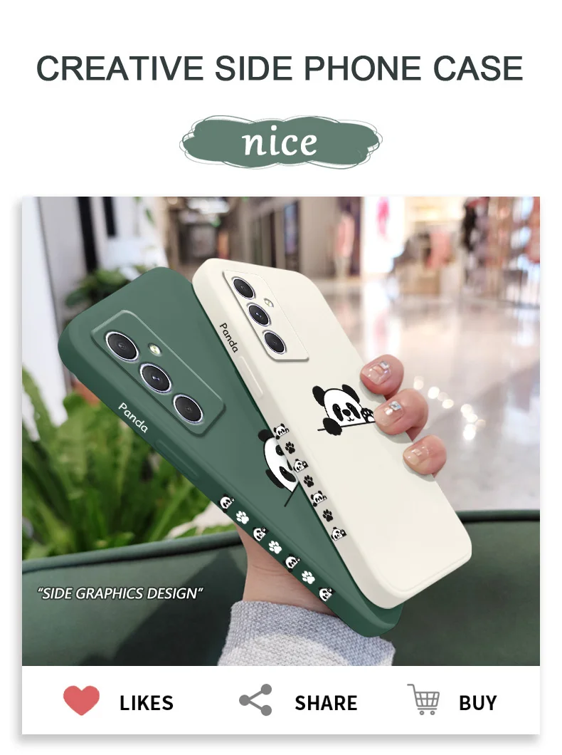 Panda süße Etikettenhülle für Samsung A17 A56 A16 A06 A54 A34 A24 A14 A15 A25 A35 A55 A04E A73 A53 A33 A23 A13 A72 A32 A22 A12 4G5G – Detail 1