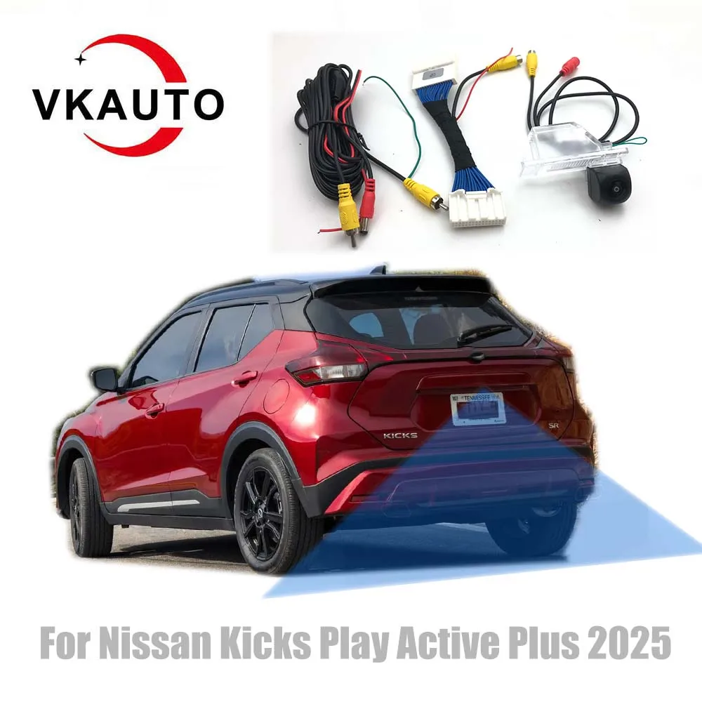 VKAUTO Reversing Camera For Nissan Kicks Play Active Plus 2023 2024 2025 Brazil Clarion radio modelo i1121e s add backup Camera