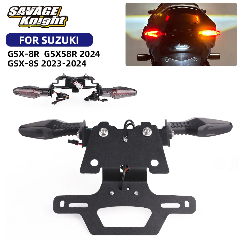 2024 GSX 8S Tail Tidy Fender Eliminator Kit For Suzuki GSX-8R GSX-8S GSX8R GSX8S 2023 License Plate Bracket LED Brake Signals