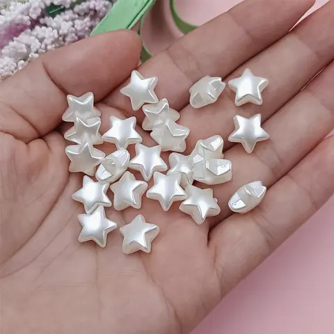 아크릴 쉘 별 하트 비즈, 흰색 모조 진주 펜던트, 귀걸이 액세서리, 쥬얼리 제작, 5 개, 20 개