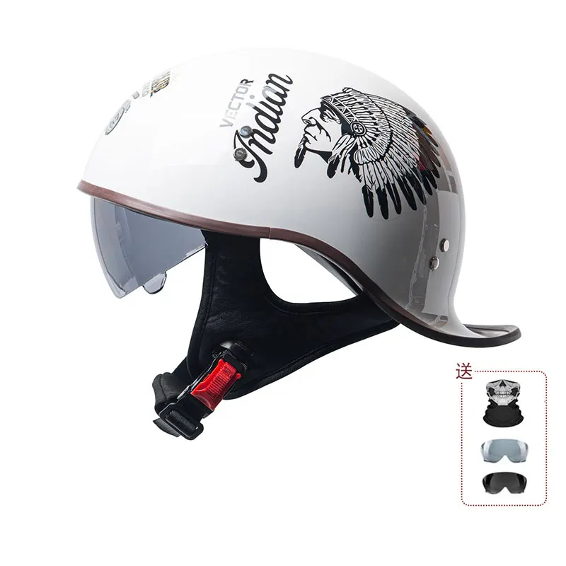 China 3C Certification New Motorcycle Helmet Retro Personality Cock Helmet for Men and Women Lightweight Breathable Half Helmet.