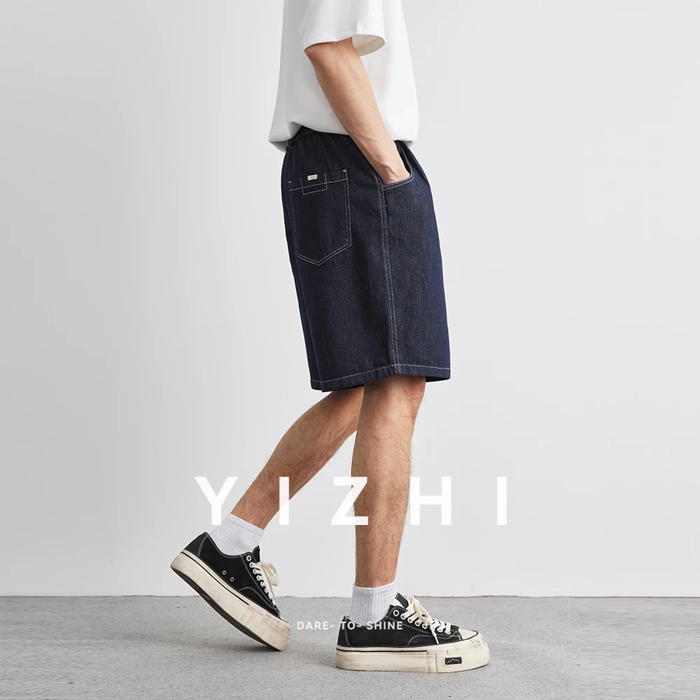 2025 Men's Fashion Denim Shorts Summer Thin Loose Breathable Korean Straight Shorts Cotton Fabric Pocket Design Versatile