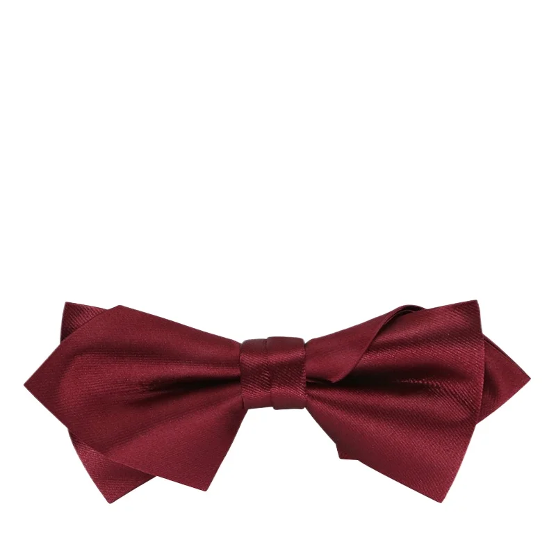 business men's wedding groom best man fashion suit burgundy red men's bow tie