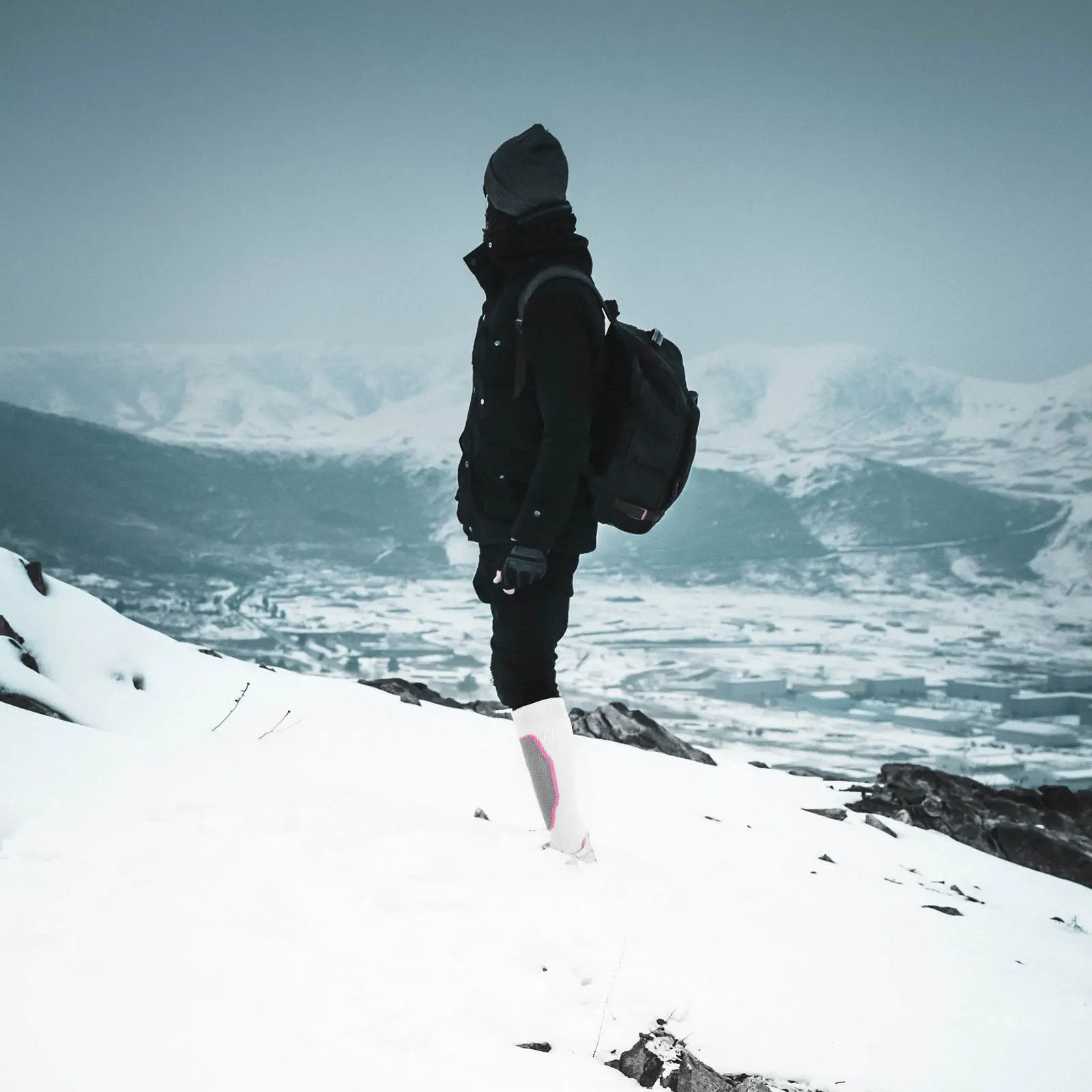 

1 Pair Hiking Warm Winter Outdoor For Winter Warm Socks Cold Weather Quick Dry Anti Slip Long Tube Skating Socks