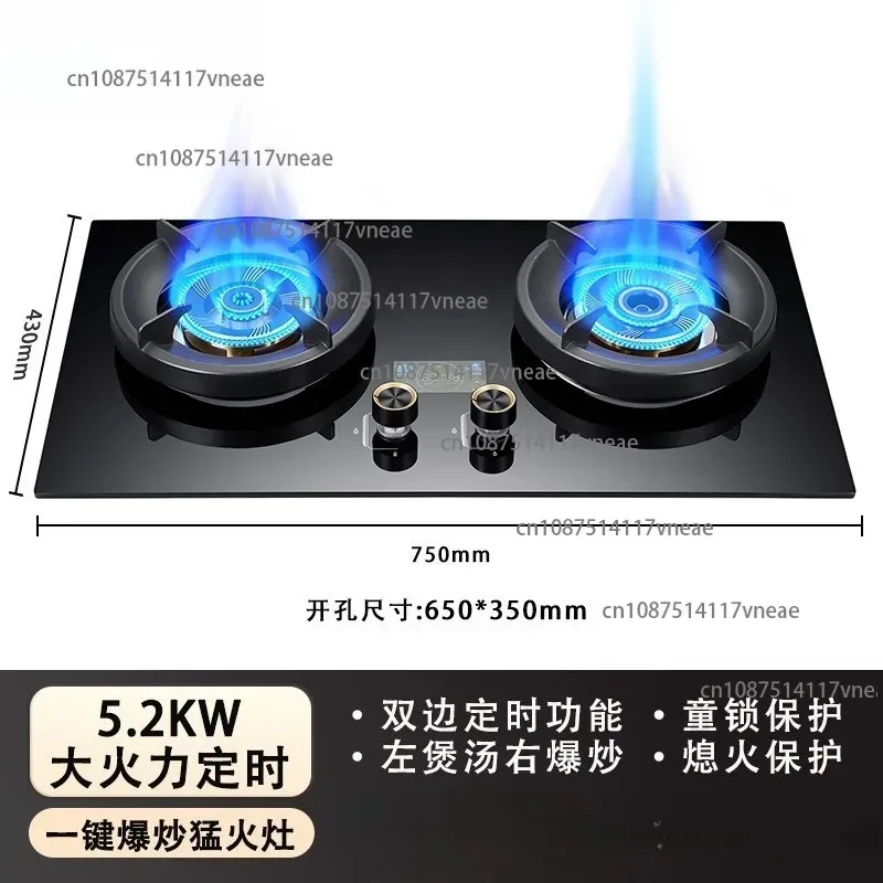 Touchscreen Gas Stove with High-Power Timer Built-in Dual-Purpose Household Flip-Top Magic Disc Stove