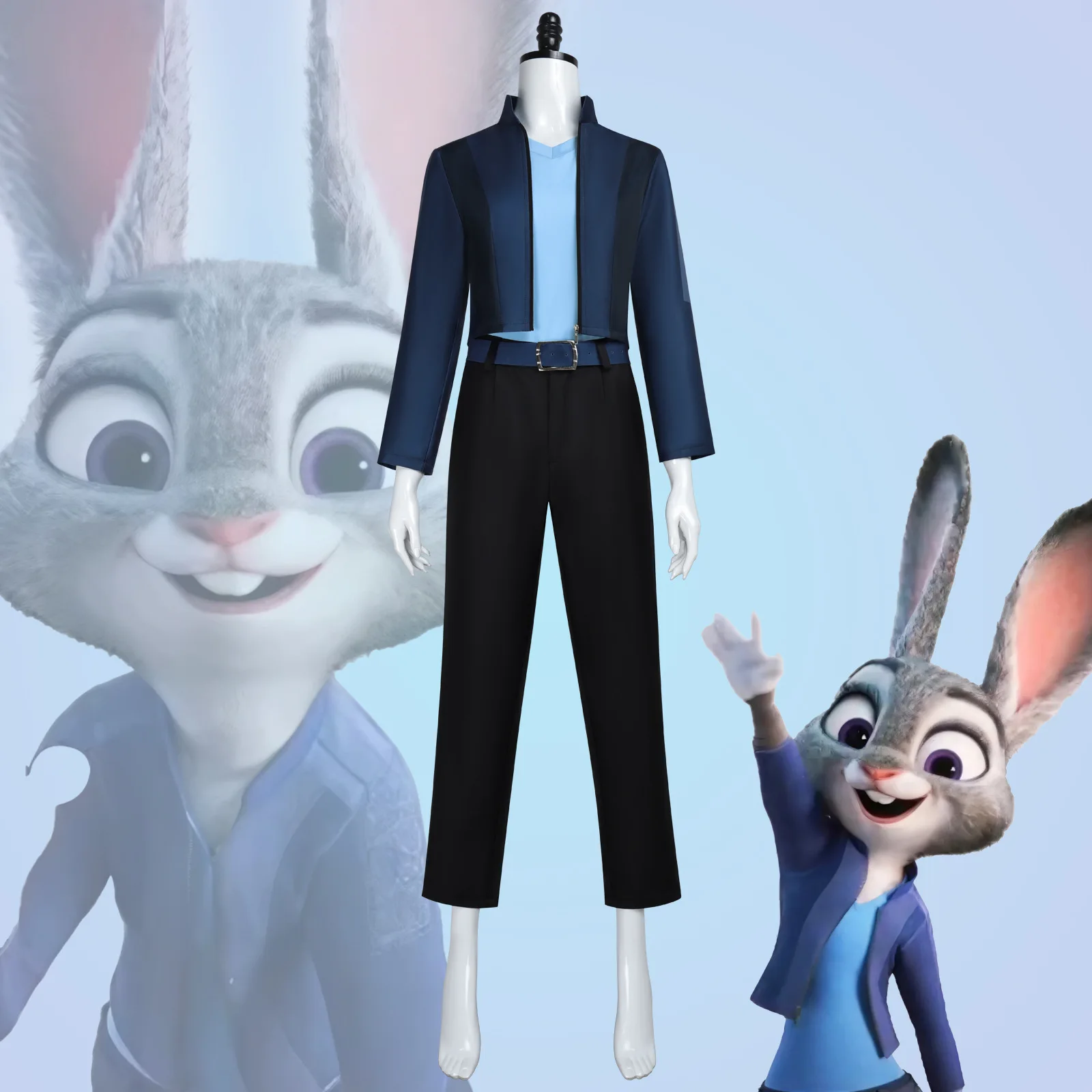 

2 Judy Hopps Cosplay (Police Officer Jeans Outfit) - Performance Costume