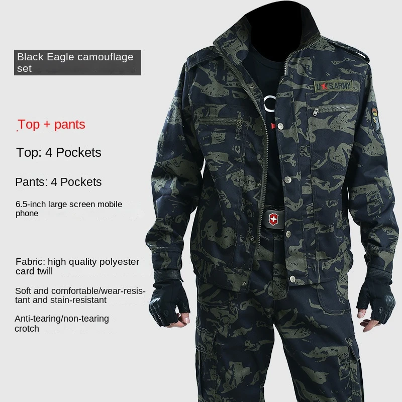 Tactical Uniform Set Men Camouflage Cp Multicam Work Wear Men Training Uniforms for Men Hunting Clothing