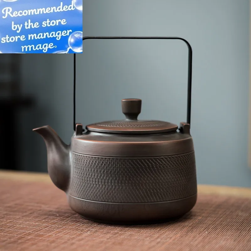

750ML Purple Pottery Teapot Tea Maker Single Pot Large Size Pure Manual Ceramic Large-capacity Teapot Lifting Beam Pot