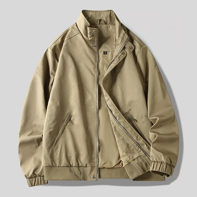 Men's Spring Autumn Windproof Breathable Durable Lightweight Daily Jacket Outdoor Running Sports and Leisure Stand Collar Jacket