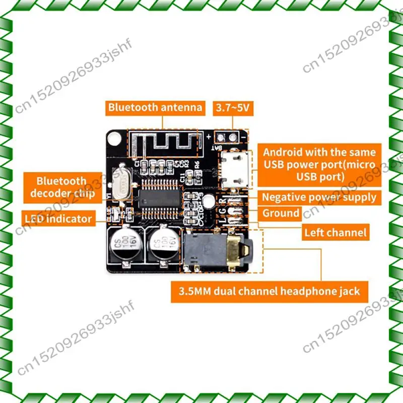 -BOFF BT5.0 аудиоприемник + корпус + комплект аудиокабелей «один-два» MP3 Bluetooth декодер без потерь автомобильный динамик плата усилителя звука