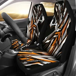 Extreme Racing Army Style Black & Orange Design Car Seat Covers,Pack of 2 Universal Front Seat Protective Cover