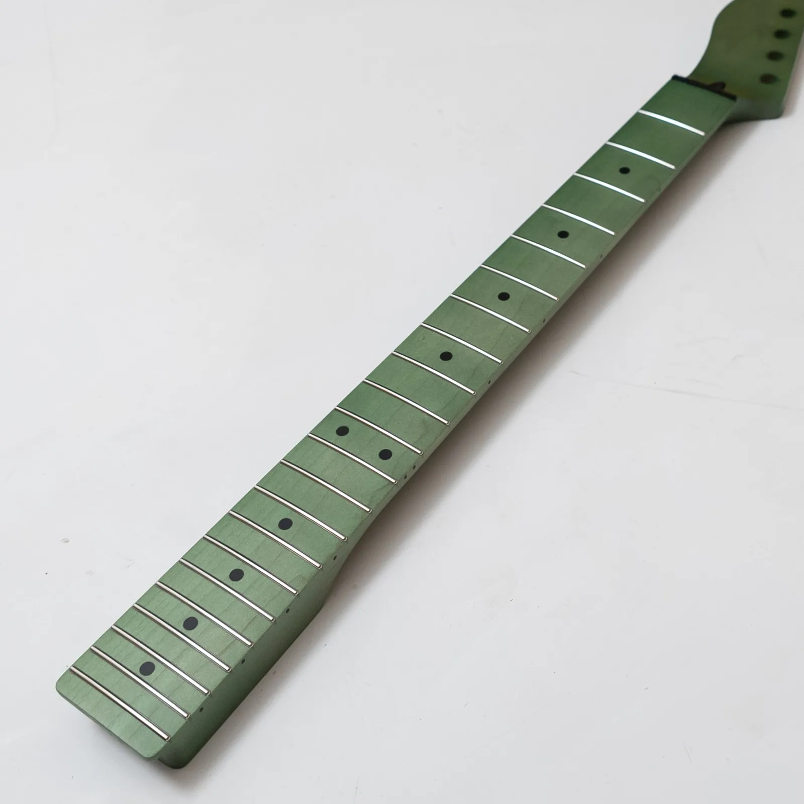 Left Handed Reverse Green Matte Maple Guitar Neck  Stainless Steel Frets 9.5 Radius Bone Nut