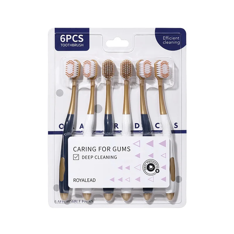 

8x6pcs/pack Toothbrush Adult Household Wide Head Thick Soft Silk Couple Thin And Soft Hair Toothbrush