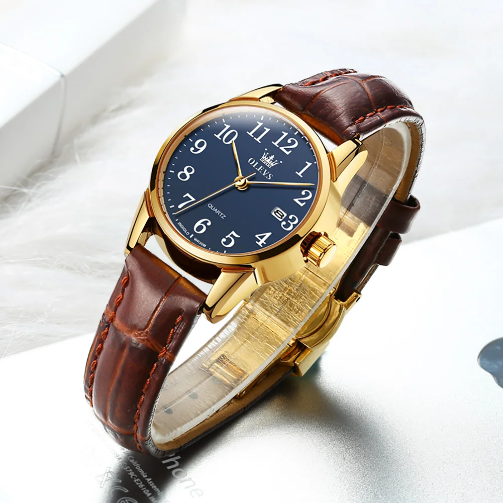 Women's Ultrathin Quartz Watch with Leather Strap