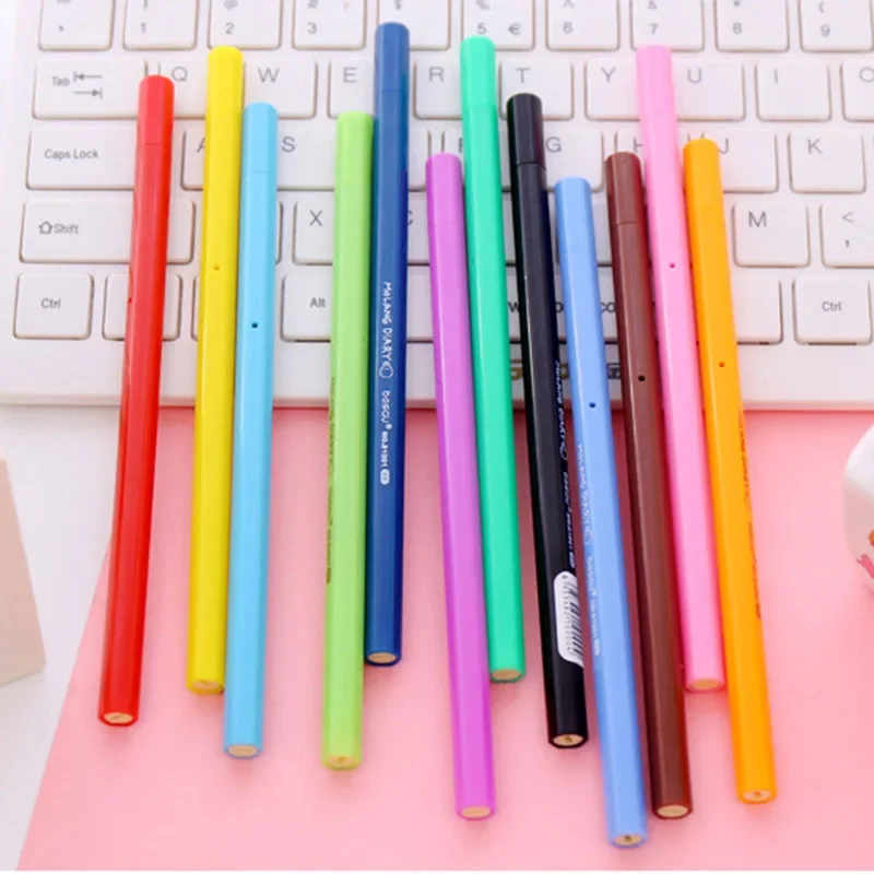 1Pcs 0.38mm Cute Candy Color Gel Pen Creative Gift School Supplies Colored Gel Pens Marker Pens