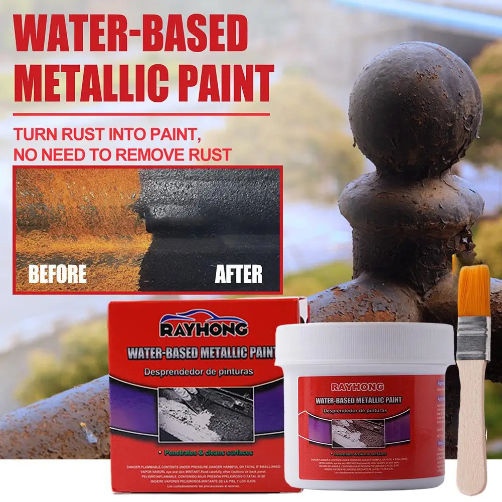 100g Multi-purpose Car Anti-rust Primer Chassis Rust Paste Gel With Converter Rust Rust Metal Remover Brush Iron R1y2