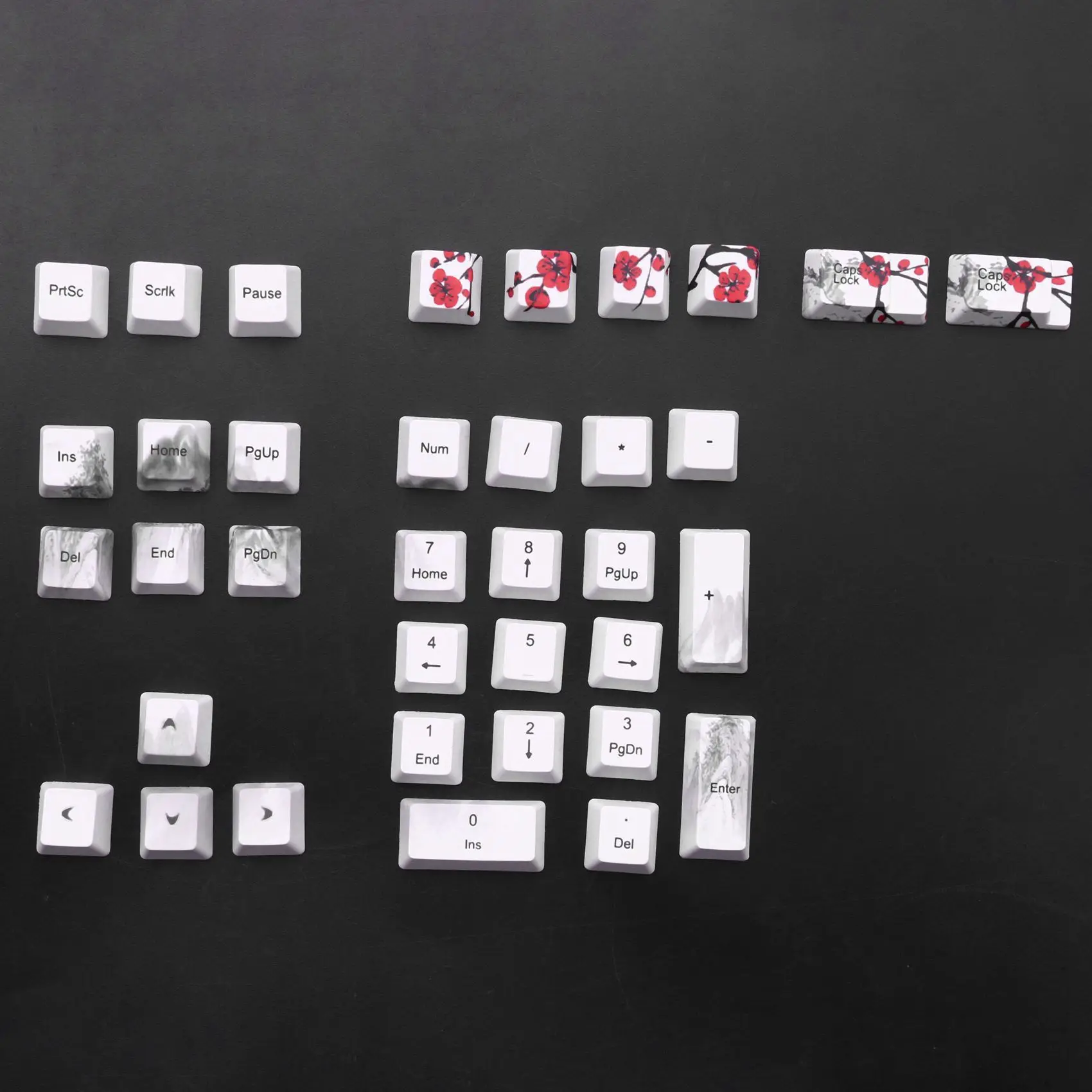 2X 110 Keys PBT Keycap Dye-Sublimation Plum Blossom Cherry Profile Key Cap DIY Mechanical Keyboard Keycap Set Japanese-ABIU