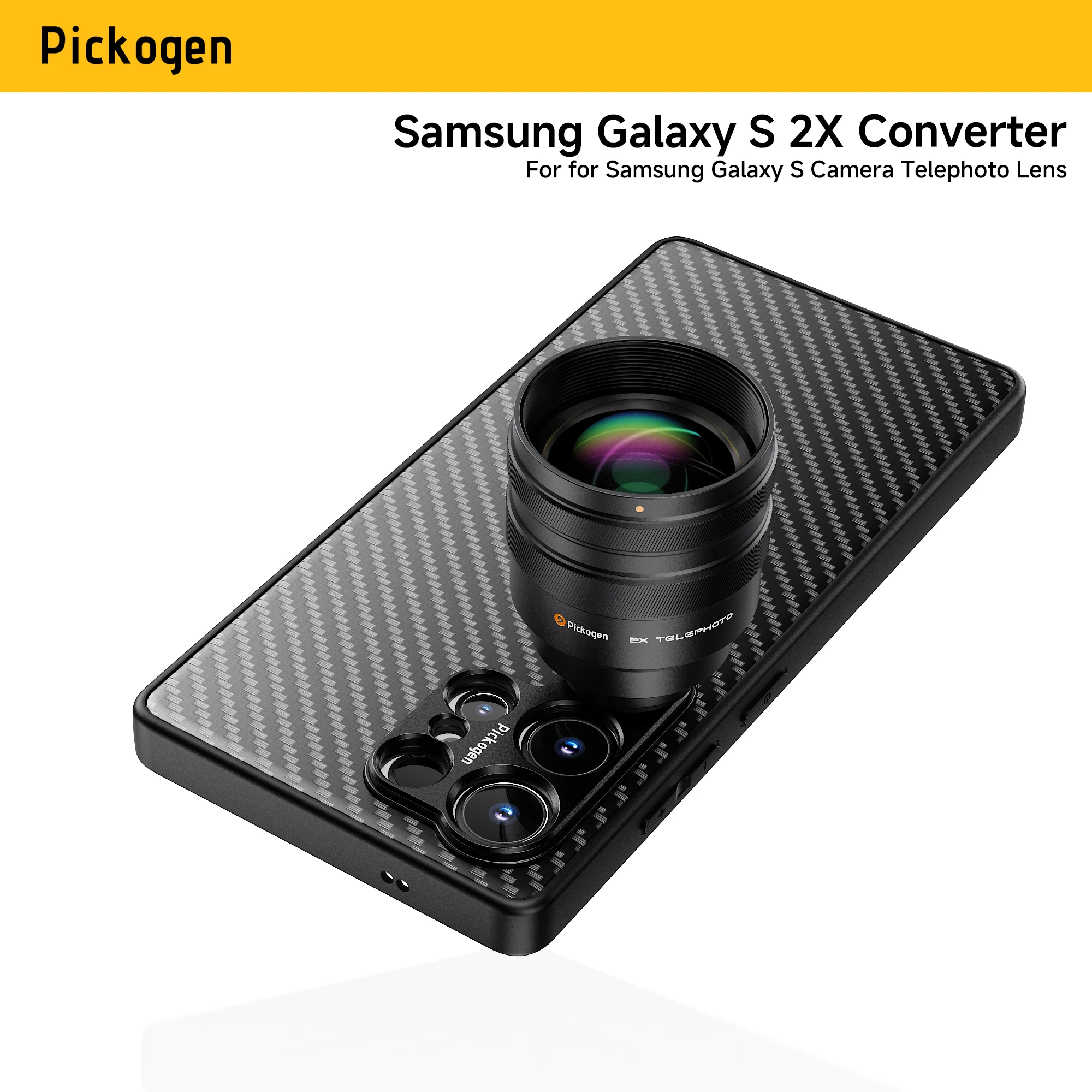 PICKOGEN 2X Converter for mobile Phone Camera Telephoto Lens, 240mm Teleconverter With Phone Case Samsung Galaxy S24/S25 Ultra