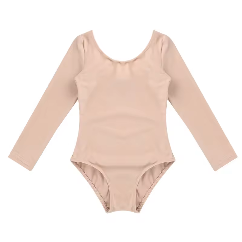 Kids Girls Long Sleeve Ballet Leotards Dance Costume Warm Solid Color Gymnastics Workout Training Bodysuit Dancer Wear - Image 7