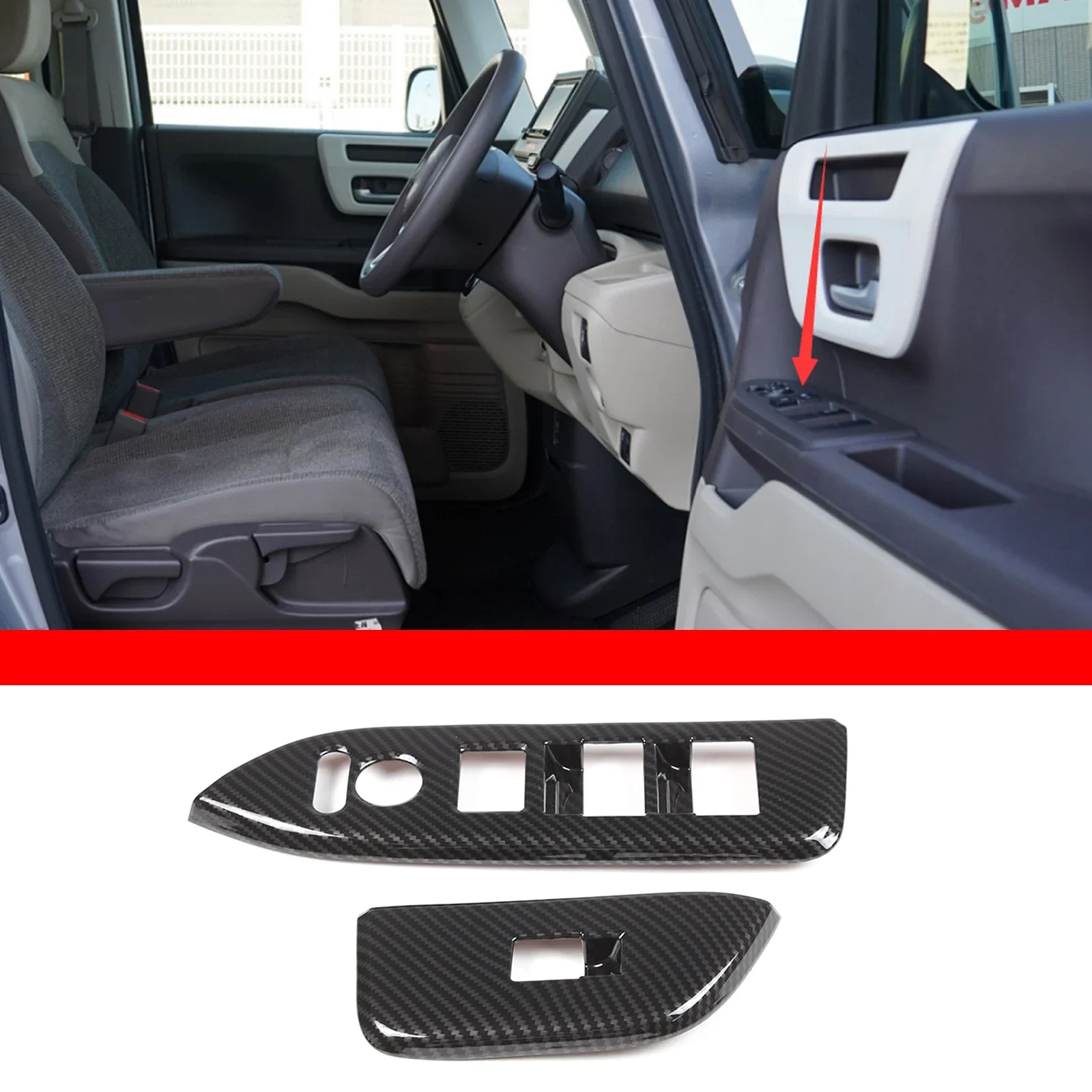 

For 2017-2021 Honda N-BOX JF3 JF4 ABS Glass Lifting Frame Decorative Strip Sticker Car Protection Accessories