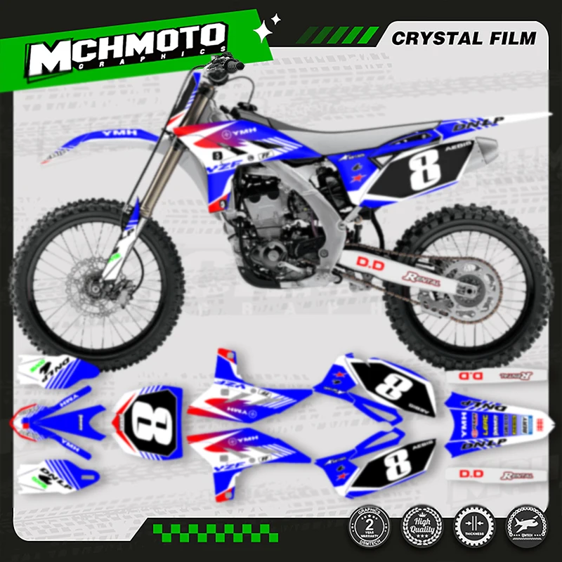 

MCHMFG мотоциклетные графические наклейки, наборы наклеек для YAMAHA 2010 2011 2012 2013, YZF250 YZ250F, номер, имя на заказ