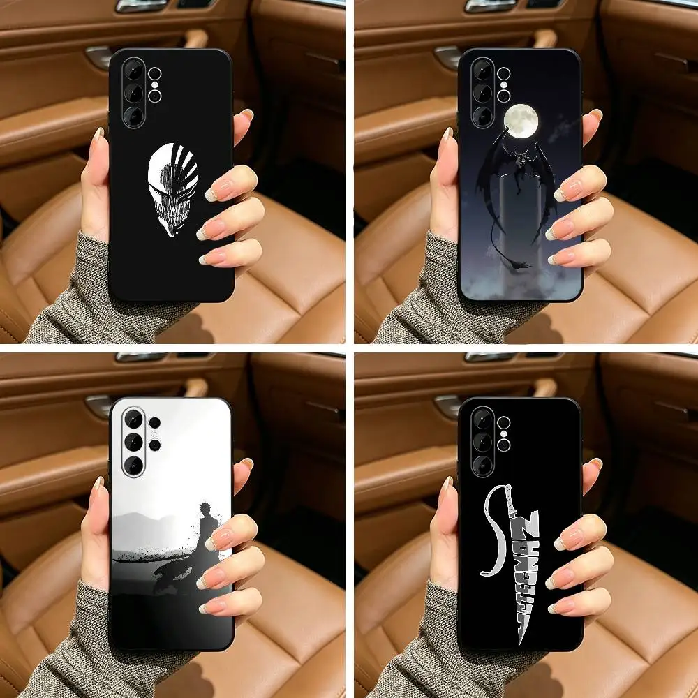 Shonen Anime-B-BLEACH Phone Case For Samsung S25,S24,S21,S22,,Plus S23,S30,Ultra,S20,Fe,Lite,Black Soft Silicone