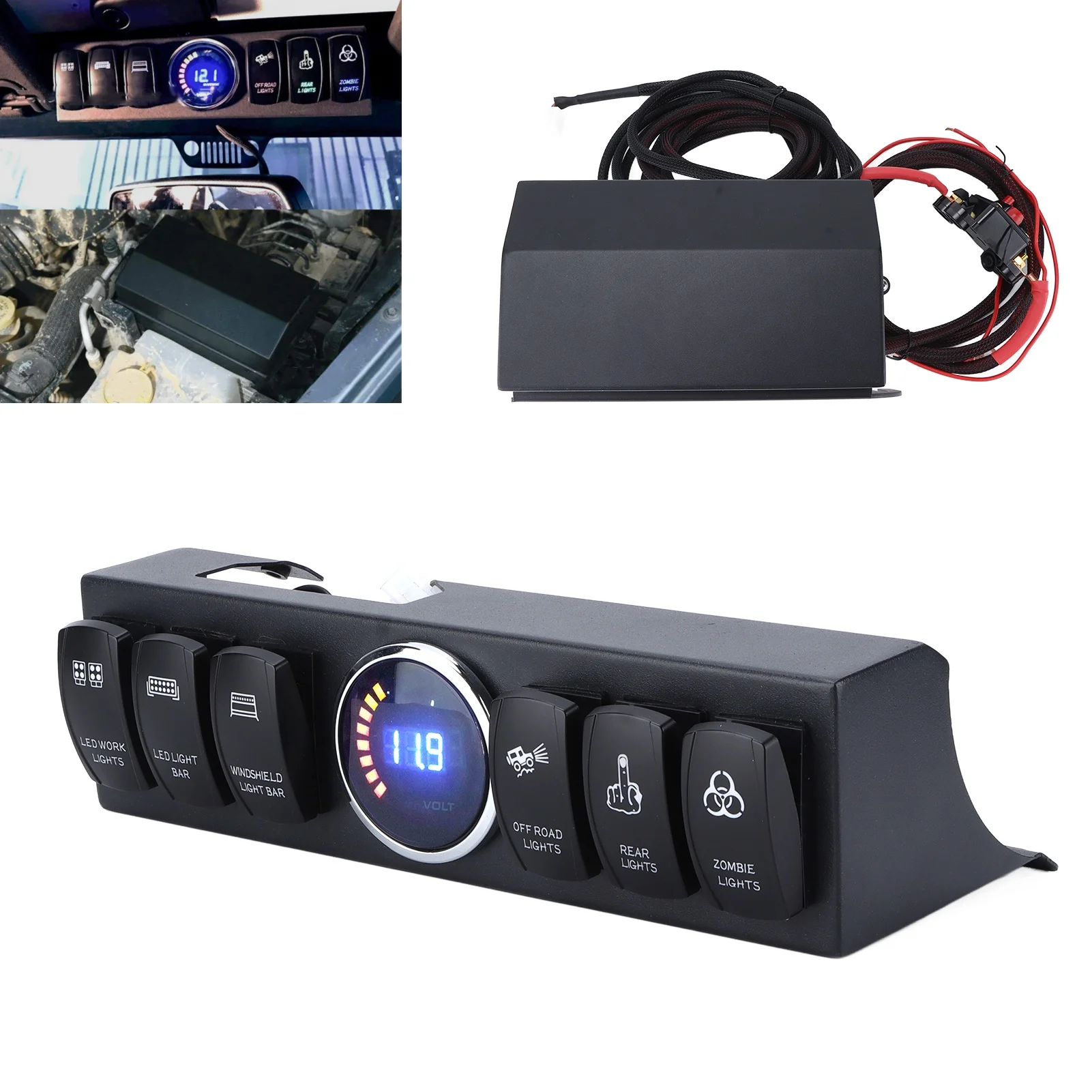 

6-клавишная перекидная панель, замена блока управления реле для JK 2007-2017 12 В, 6-контактная панель, релейная коробка