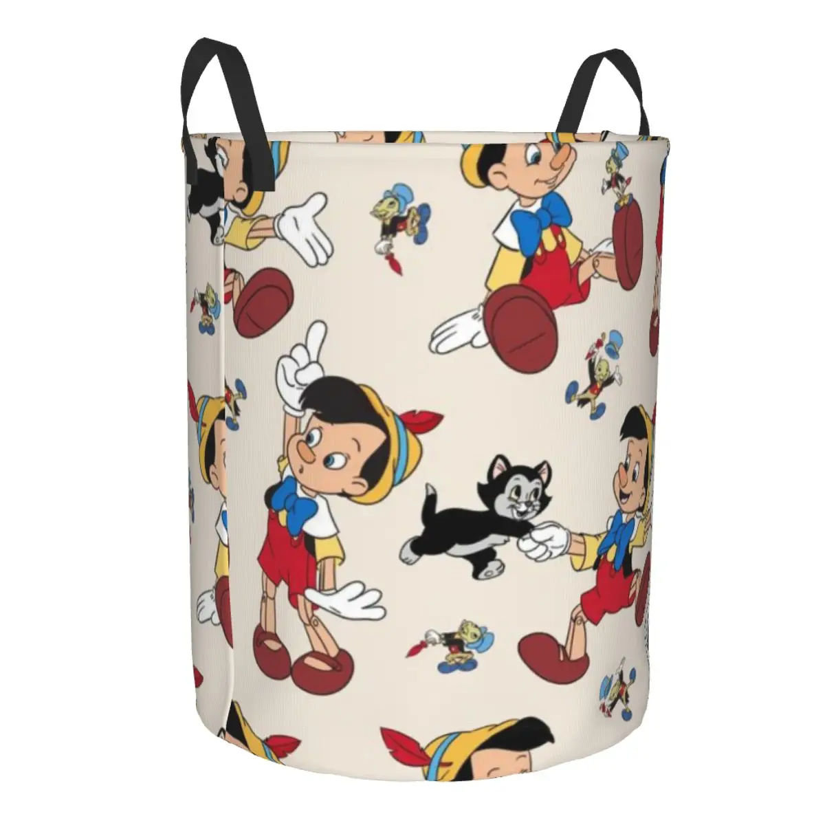 Collapsible Round Single-Layer Laundry Basket Disney Mickey Mouse Portable Dirty Clothes Hamper for Bathroom, Bedroom