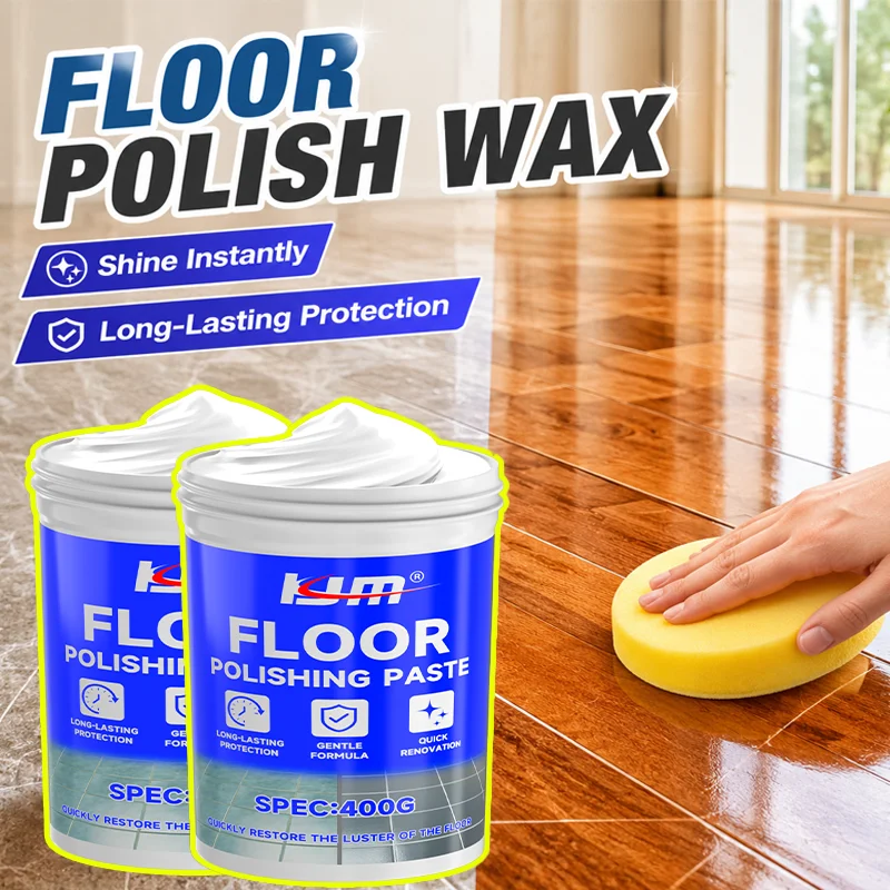 KJM 400G Floor Polish Wax Paste Long Lasting Gloss Cream For Wooden Floor Tile Auto Paint Surface Renew Polishing Care