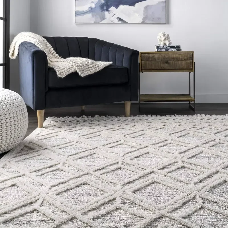 Moroccan Woven Wool Custom Handmade Non-Slip Living Room Rug