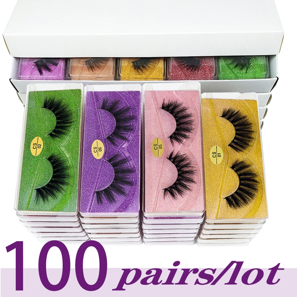 Lashes Bulk Wholesale 10/20/30/50/100 Pairs 3d Mink Lashes Natural False Eyelashes Thick Fake Eyelashes Makeup Fluffy False Lash