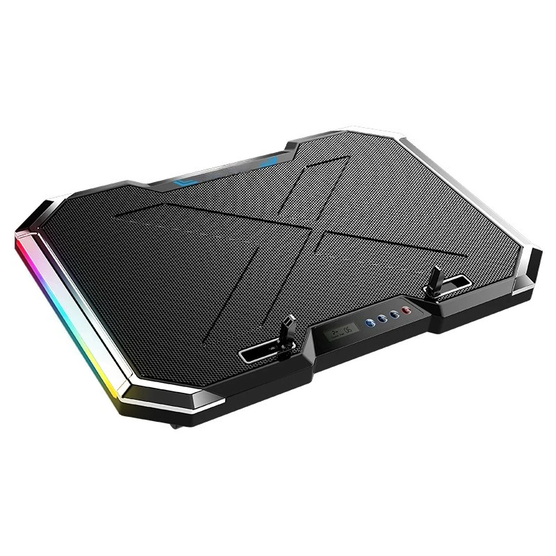 Laptop Cooler, Cooling Pad, LCD Button RGB Lighting