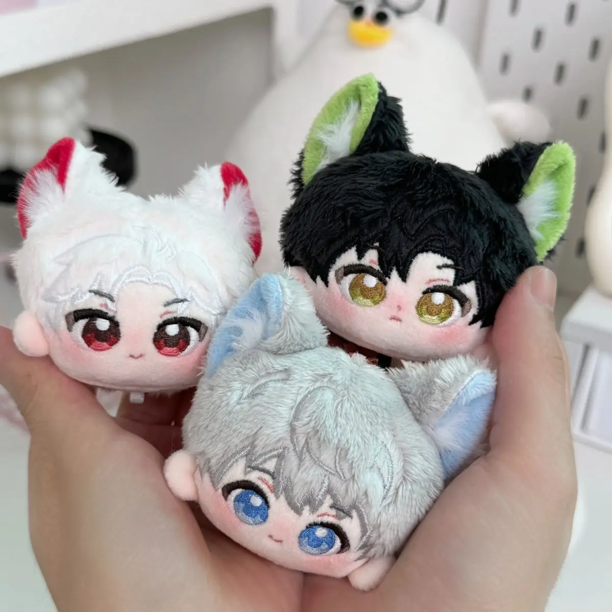 

5cm Keychain Anime Love and Deepspace Sylus Zayne Rafayel Xavier Caleb Cosplay Fluffy Cat Ear Maumet Pendant Cartoon