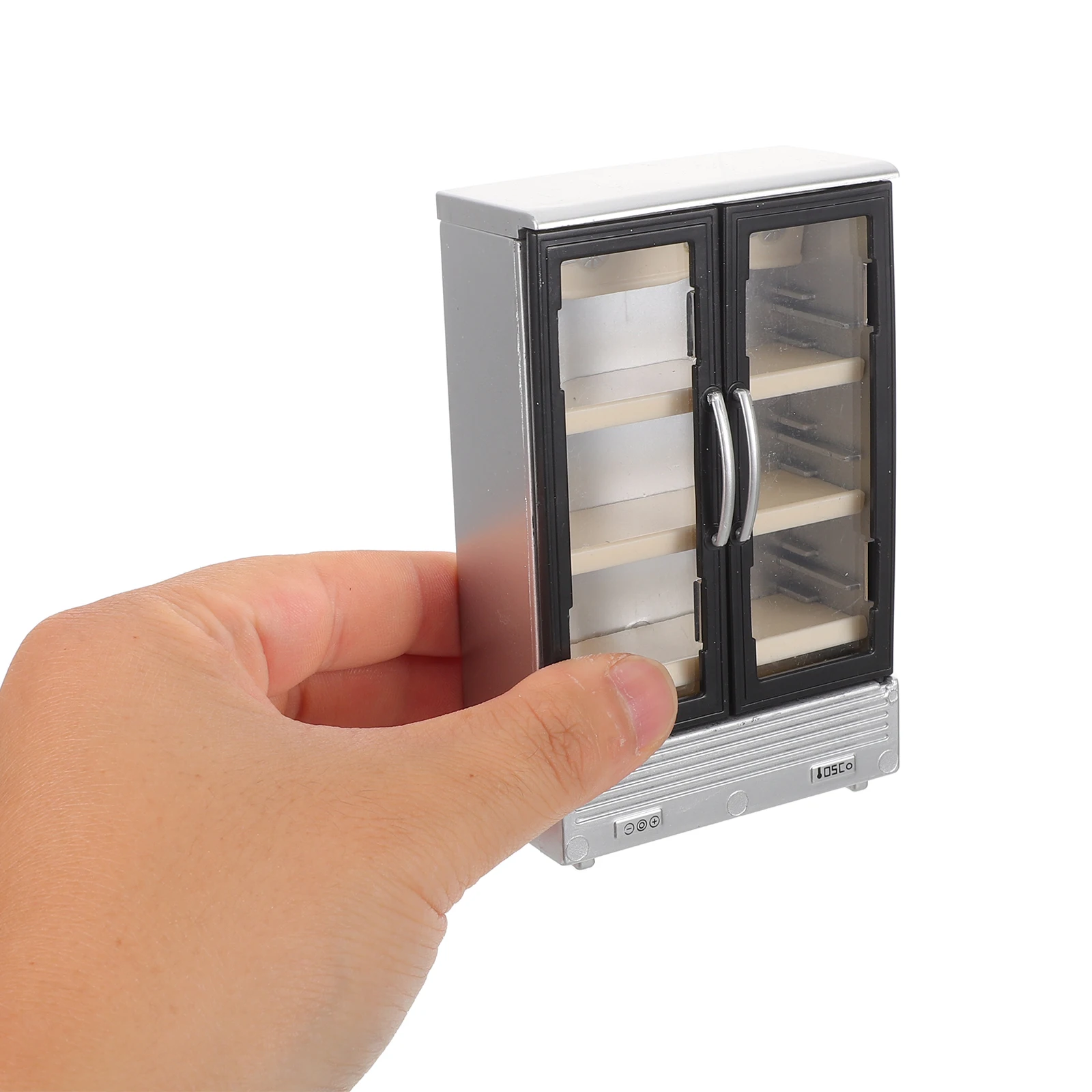 2-teilige Mini-Kühlschrank-Ornamente, Kühlschrank, Puppenhaus, Doppeltür, Kunststoffmöbel