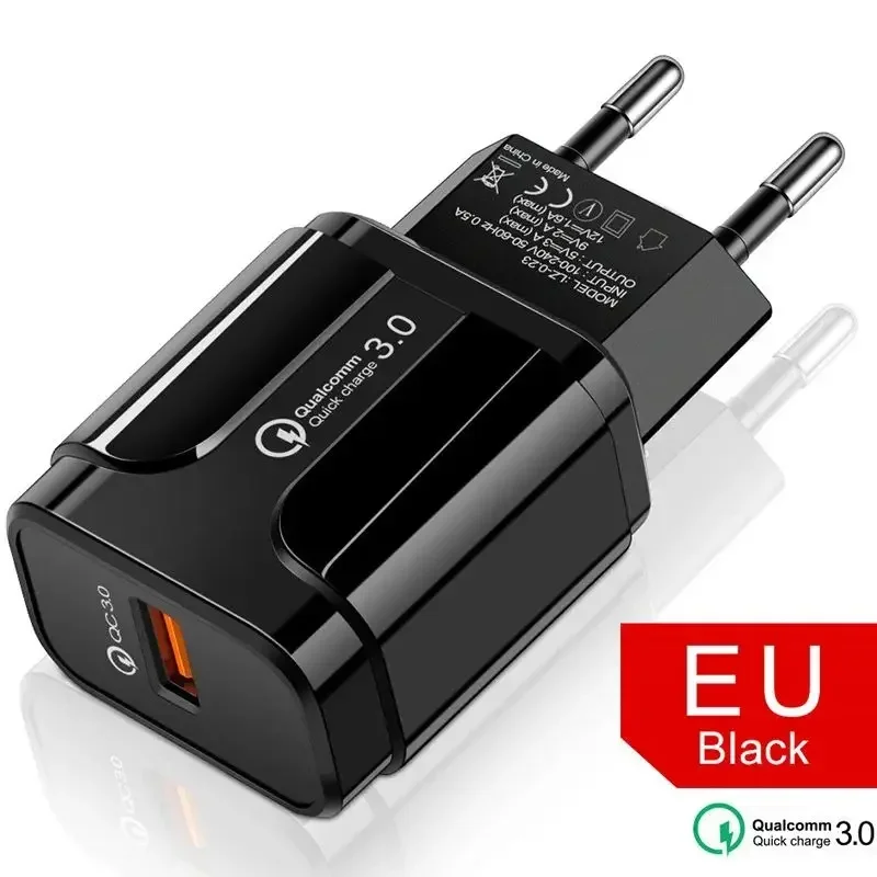Quick Charge QC 3USB Wall Charger,1Port Adapter (QC 3.0&5V 3A) Adaptive Fast Charging Block Compatible for Mobie Phone adaptador