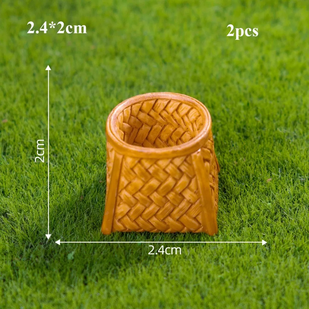 

2pcs Mini 1/12 Dollhouse Rattan Frame Cute Resin Fruit Vegetable Food Storage Basket 10 Styles Hand-woven