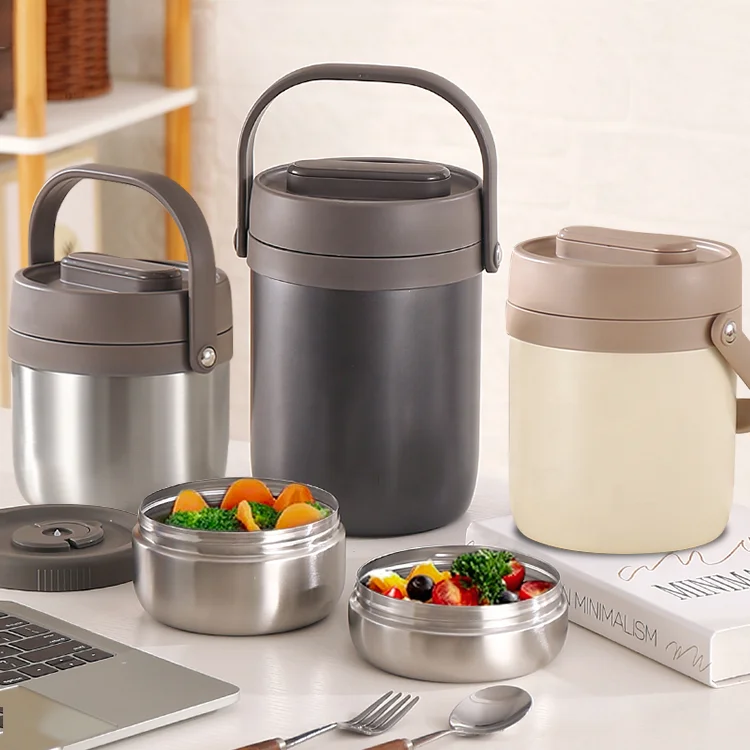 

Lager Capacity Portable Insulated Lunch Box Food Grade 304 Stainless Steel Vacuum Insulated Food Jar for Adult