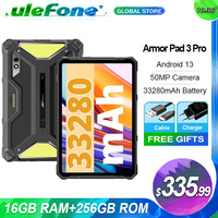 Ulefone Armor Pad 3 Pro,16 Гб + 256 Гб,Rugged Tablet,33280 мАч, 10.36'' 2K Display,50MP Camera,Android,глобальная версия