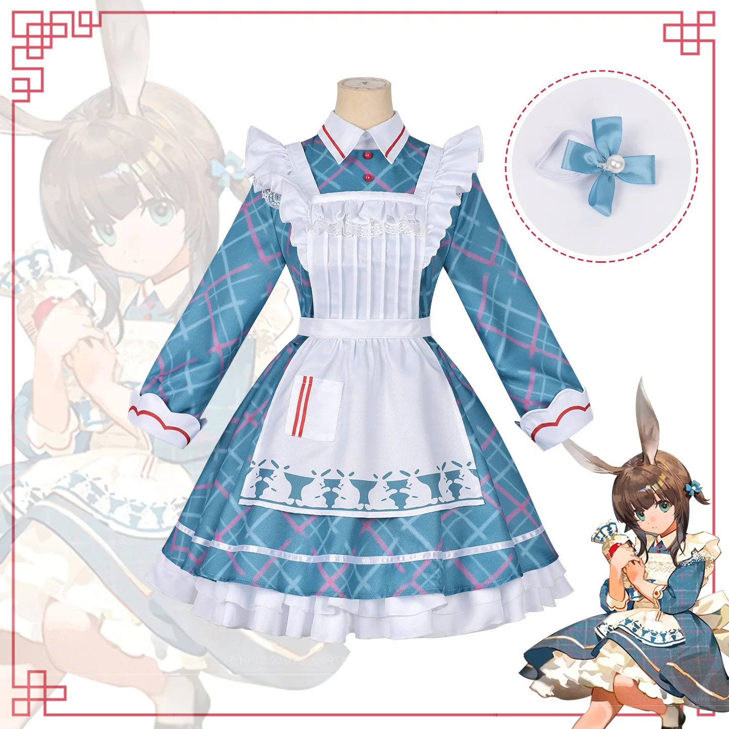 

Костюм Amiya Tomorrow's Ark Collaboration, костюм белого кролика с молочными конфетами, платье Лолиты Sweet Echoes