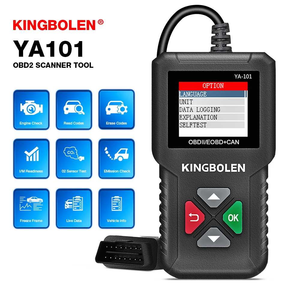 Car OBD2 Scanner YA-101 Auto Code Reader for Check Engine Light, OBD2 Diagnostic Scan Tool for All OBD2 Cars Since 1996