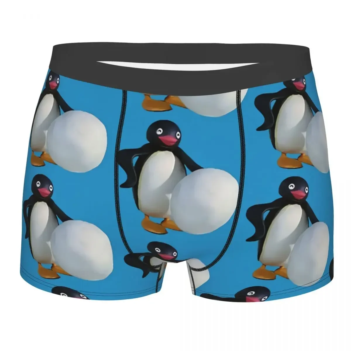 Angry Snowball Cute Man's Boxer Briefs Pingu Noot Pinga Penguin Breathable Creative Underwear Print Shorts Gift Idea