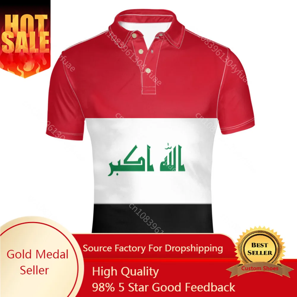 

Iraq youth diy free custom made name number irq Lapel T Shirt nation flag iq country islam arabic arab print photo clothing