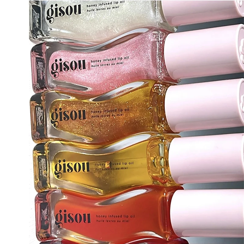 Gisou البطيخ الفراولة جوهر زيت الشفاه أحمر الشفاه ترطيب طويل الأمد تقليل خطوط الشفاه السائل لمعان ماكياج الشفاه الرعاية