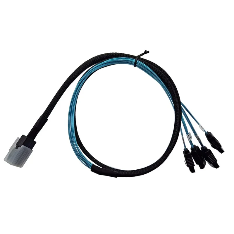 new For mini SAS to SATA cable one-quarter SFF 8087-4*SATA cable supports 6GB 1 meter