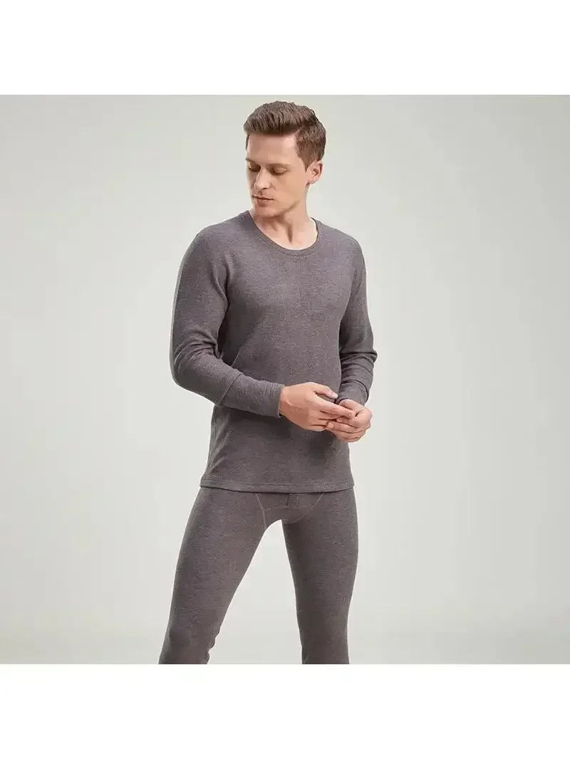 Roupa interior térmica masculina com lã outono roupas e calças definir roupas de outono de veludo grosso, calças de outono resistentes ao frio