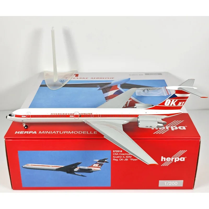 

Herpa Diecast 1/200 Scale 572316 Slovak Airlines IL-62 OK-JBI Alloy Aircraft Model Collectible Decorative Gift