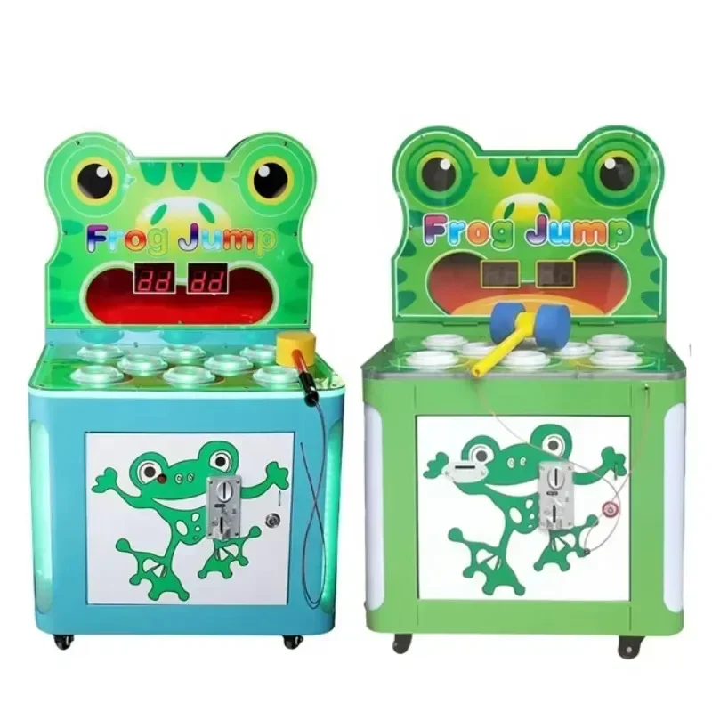 Coin Operated Whack A Mole Toy Arcade Game Machine Kids Hitting Hammer Ticket Redemption Toy Frog Arcade Game Machine