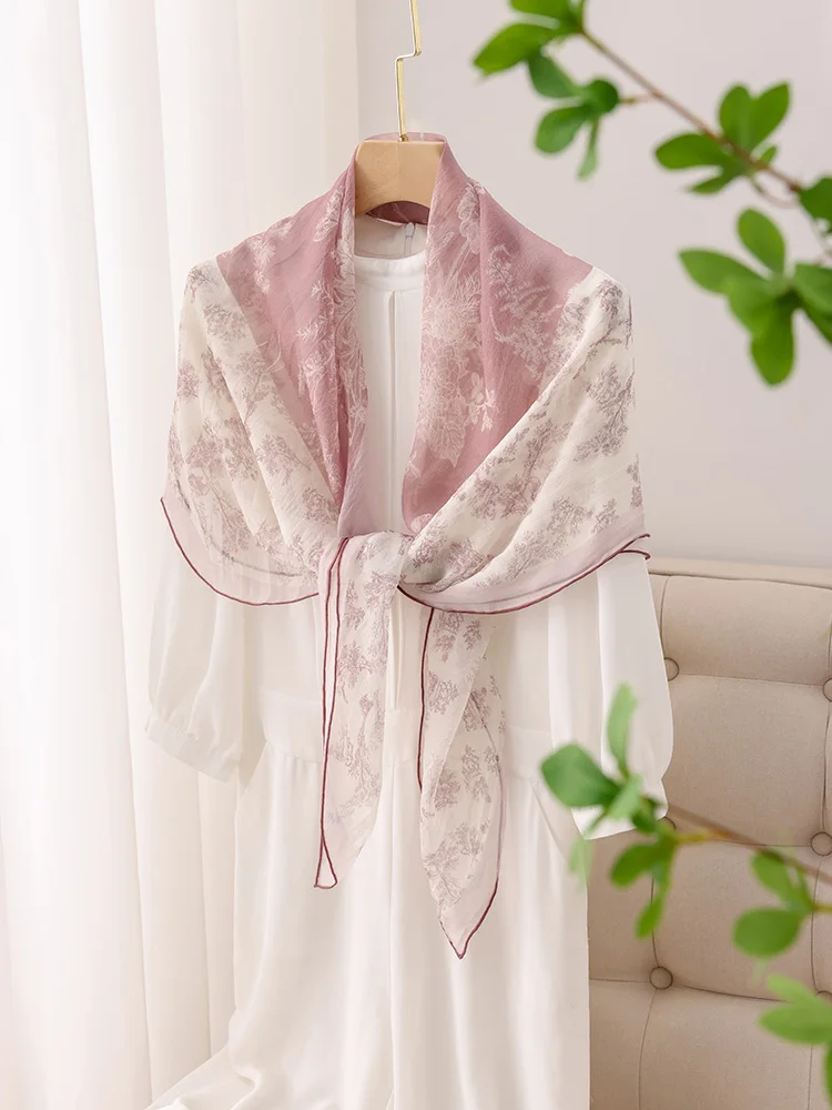 pink-silk-scarf-women's-lightweight-spring-autumn-winter-fashionable-neck-protection-shawl-wrap-scarves-korean-style-accessories