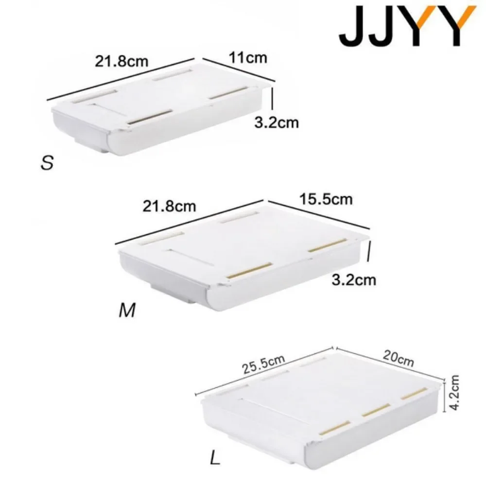 JJYY Organizer Wall Mounted Drawer Organizer Under Desk Makeup Brush Organizer Office Stationery Storage Box Storage