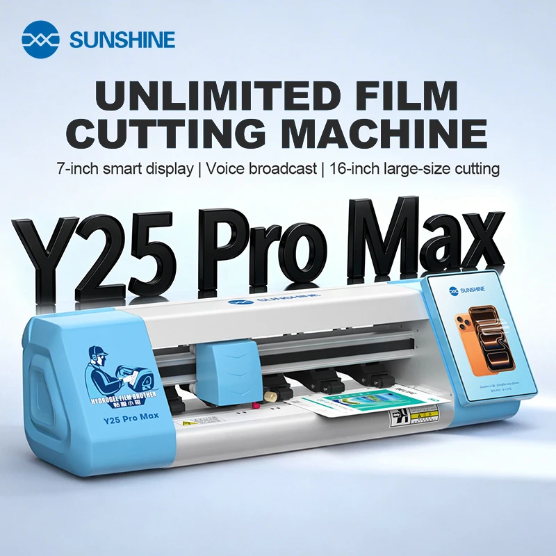 

SUNSHINE Y25 PRO MAX Unlimited Film Cutting Machine Voice Broadcast，Browse website , Suitable for Hydrogel Film under 16 inches